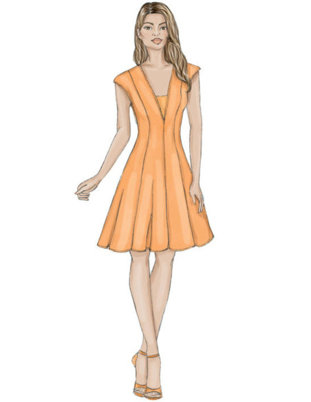 Patrón de vestido y falso peto - Vogue 9292