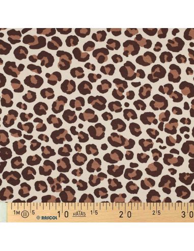 Tejido sudadera Leopardo - Marrón