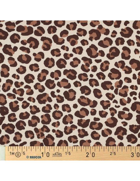 Tejido sudadera Leopardo - Marrón