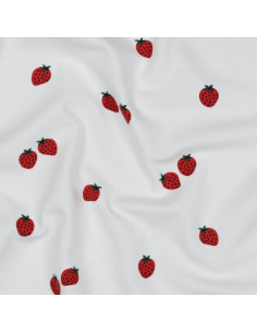 Tejido de punto Fresas - Fondo blanco 2