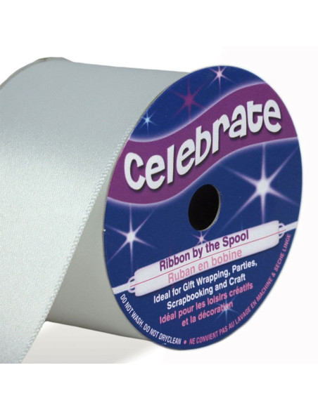 Cinta de satén Celebrate blanca - 38 mm x 4 metros