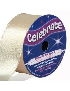 Cinta de satén Celebrate crema - 25 mm x 4 metros