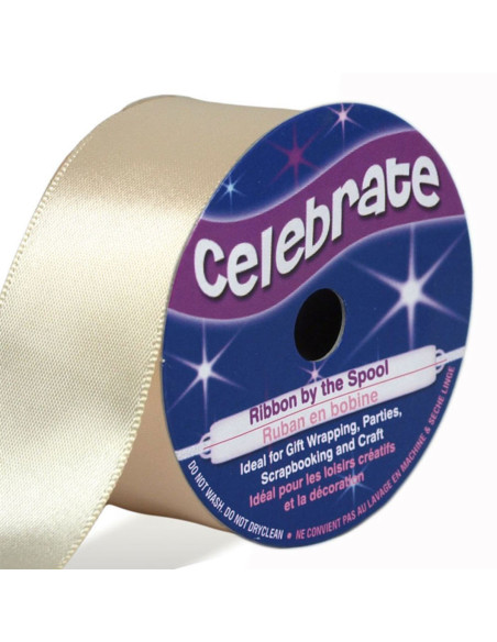 Cinta de satén Celebrate crema - 25 mm x 4 metros