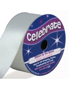 Cinta de satén Celebrate blanca - 25 mm x 4 metros