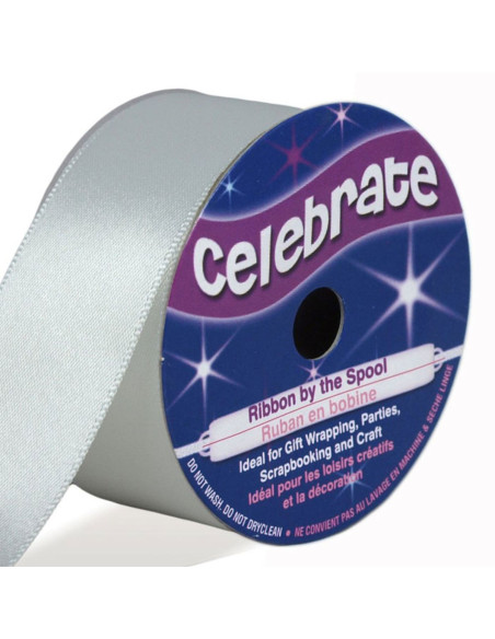 Cinta de satén Celebrate blanca - 25 mm x 4 metros
