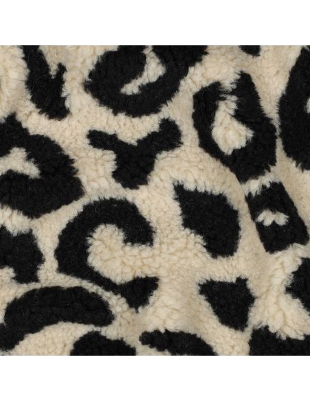 Tejido de peluche Teddy - Negro y crema