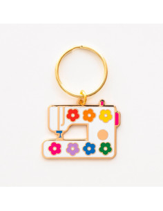 Llavero Daisy - Máquina de coser floreada