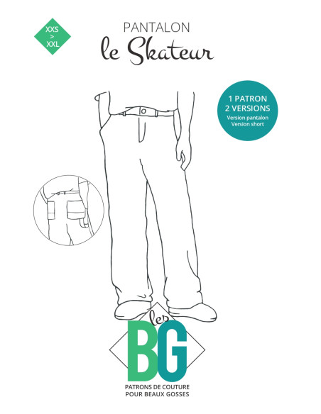 Patrón de pantalón para hombre El Skateur - Los BG