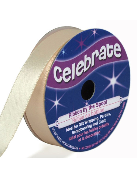 Cinta de satén Celebrate crema - 13 mm x 6 metros