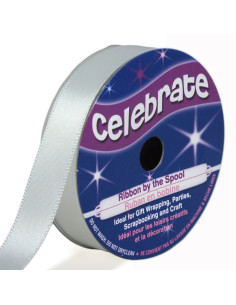 Cinta de satén Celebrate blanca - 13 mm x 6 metros