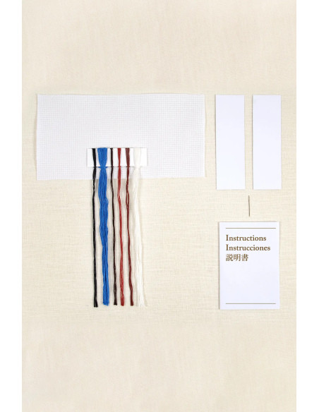 Kit broderie marque-pages au point de croix - Le Fuji rouge