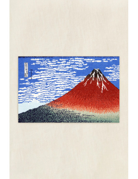 Kit broderie point de croix - Le Fuji Rouge