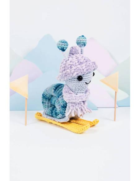 Kit amigurumi - Caracol esquiador