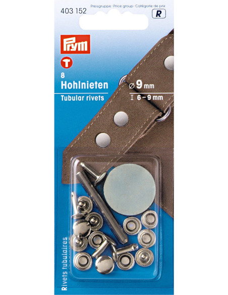 Juego de 8 remaches tubulares con herramienta de perforación de 6-9 mm