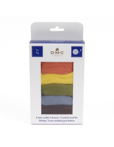 Paquete de 5 lanas cardadas para fieltrar DMC - Otoño