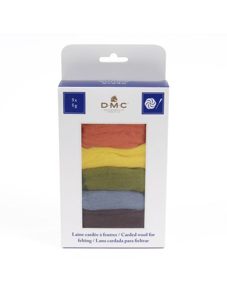 Paquete de 5 lanas cardadas para fieltrar DMC - Otoño