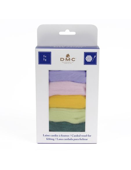 Paquete de 5 lanas cardadas para fieltrar DMC - Ramo