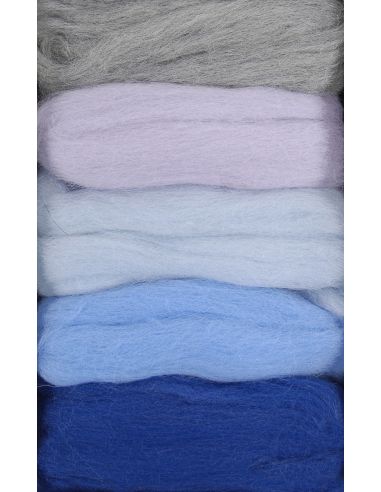 Paquete de 5 lanas cardadas para fieltrar DMC - Glaciar