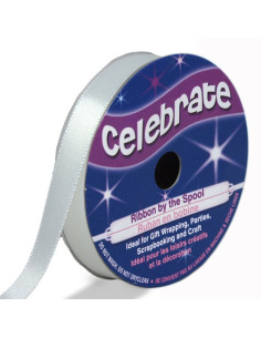 Cinta de satén Celebrate blanca - 9 mm x 6 metros