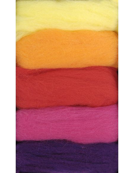 Pack de 5 lanas cardadas para fieltrar DMC - Vitamina