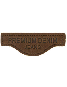 Etiqueta para coser cuero premium denim - Marrón oscuro