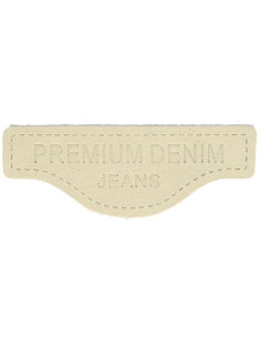 Etiqueta para coser cuero premium denim - Beige