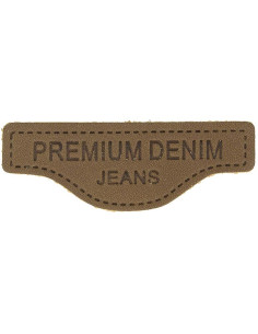 Etiqueta para coser cuero premium denim - Marrón