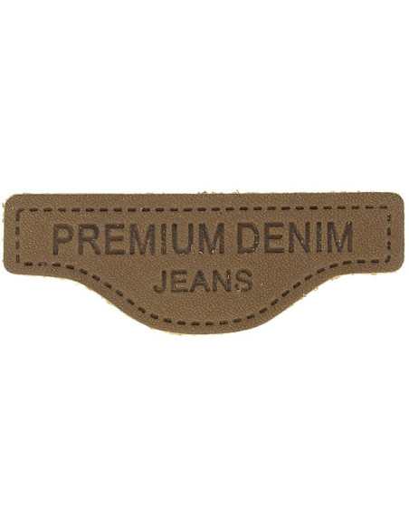 Etiqueta para coser cuero premium denim - Marrón
