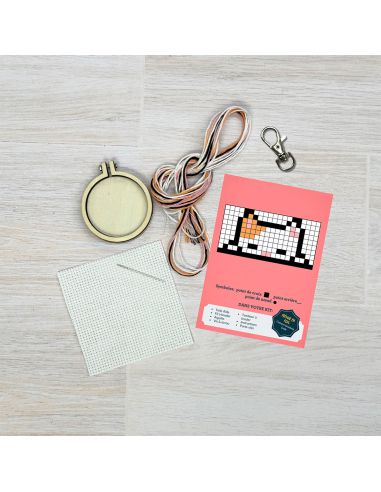 Mini kit de bordado punto de cruz - estamos locos el uno por el otro