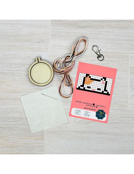 Mini kit de bordado punto de cruz - estamos locos el uno por el otro