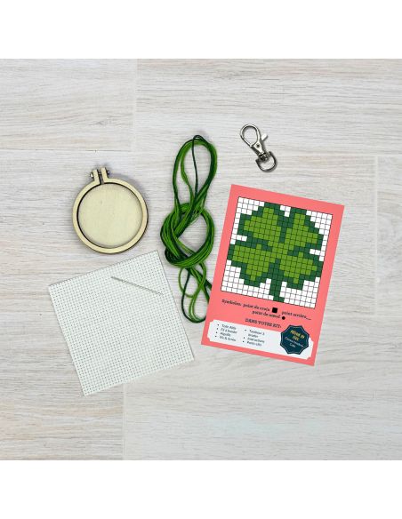 Mini kit de bordado en punto de cruz - ¡Buena suerte!