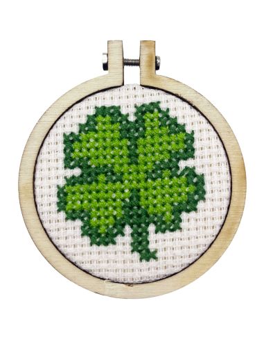Mini kit de bordado en punto de cruz - ¡Buena suerte!