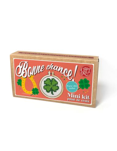 Mini kit de bordado en punto de cruz - ¡Buena suerte!
