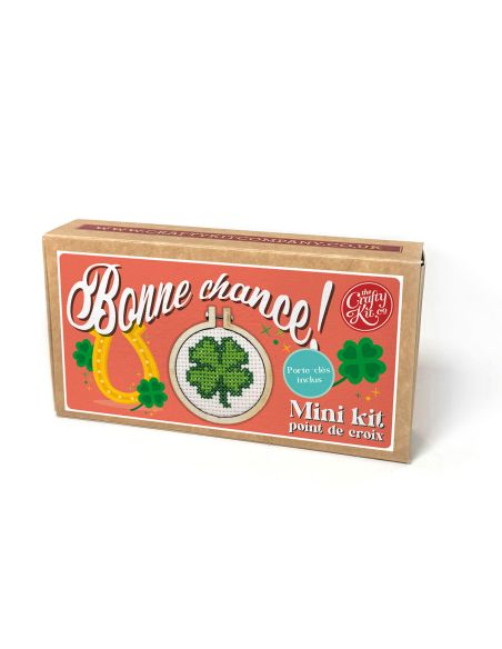 Mini kit de bordado en punto de cruz - ¡Buena suerte!