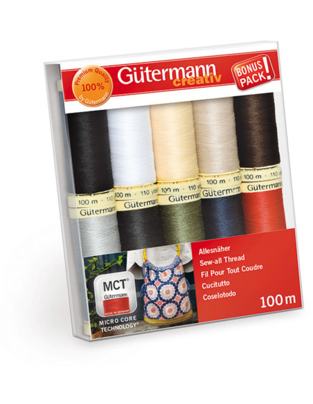 Set de 10 hilos de coser de poliéster Gütermann - Básico