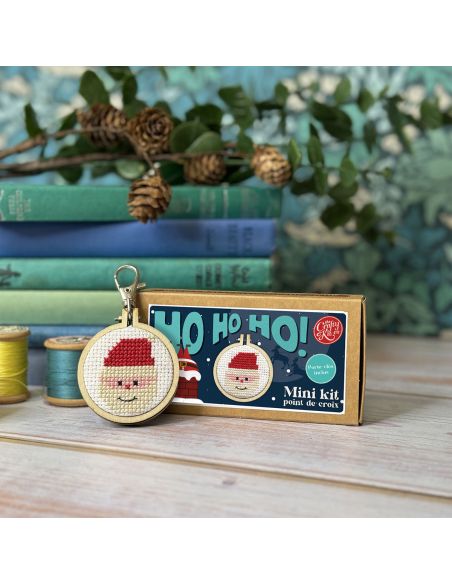 Mini kit de bordado en punto de cruz - ¡Ho Ho Ho!