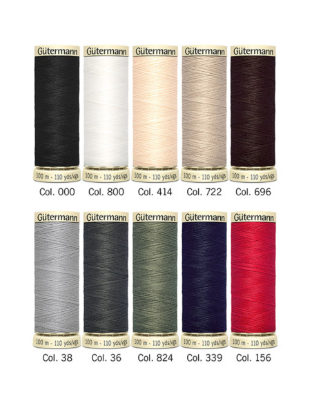 Set de 10 hilos de coser de poliéster Gütermann - Básico