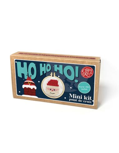Mini kit de bordado en punto de cruz - ¡Ho Ho Ho!
