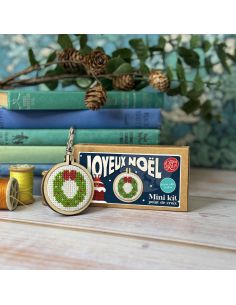 Mini kit de bordado en punto de cruz - ¡Feliz Navidad!