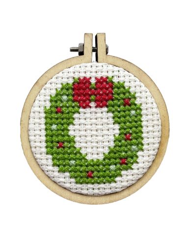 Mini kit de bordado en punto de cruz - ¡Feliz Navidad!