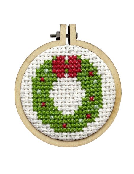 Mini kit de bordado en punto de cruz - ¡Feliz Navidad!