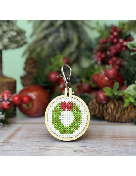 Mini kit de bordado en punto de cruz - ¡Feliz Navidad!