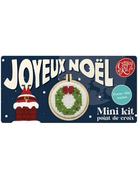 Mini kit de bordado en punto de cruz - ¡Feliz Navidad!
