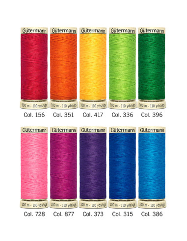 Set de 10 hilos de coser de poliéster Gütermann - Vivos