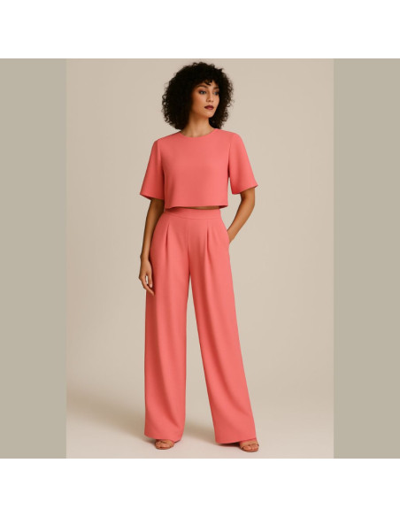 Tejido crepé Georgette - Coral