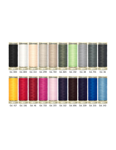 Set de 20 hilos de coser de poliéster Gütermann
