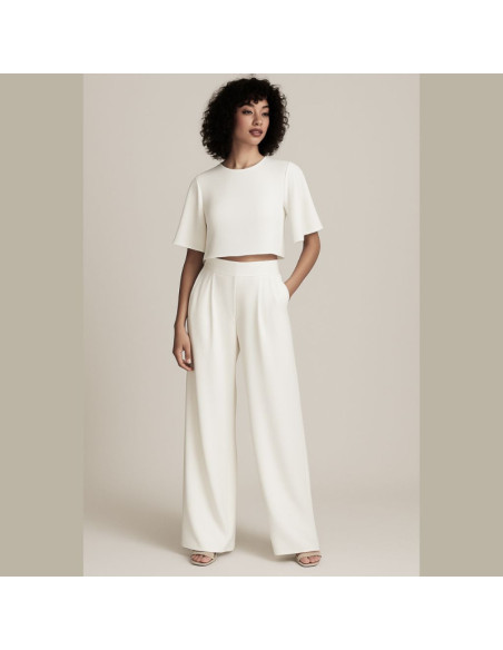 Tejido crepé Georgette - Blanco
