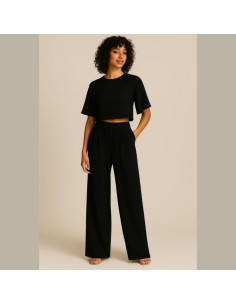 Tejido crepé Georgette - Negro 2