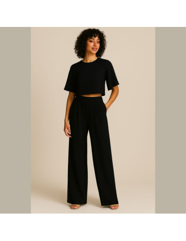 Tejido crepé Georgette - Negro