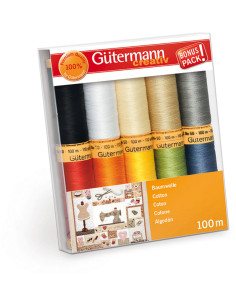 Set de 10 hilos de coser de algodón Gütermann